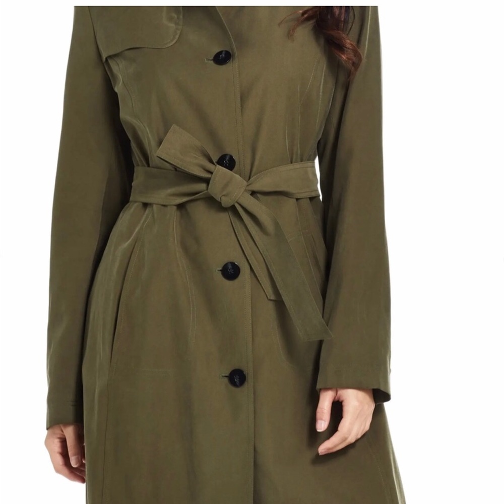 Ellen Tracy Water Repellent Belted Trench Coat